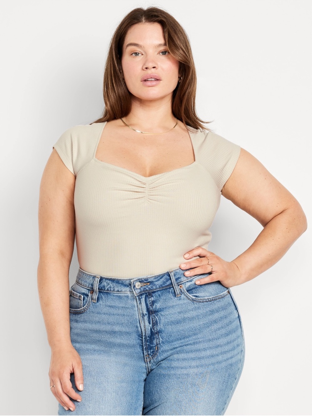 Old Navy wishbone Double-Layer Cinched Bodysuit
